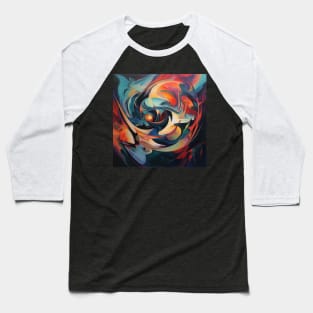 Minimalistic Geometric Patterns in an Abstract Oil Painting Baseball T-Shirt